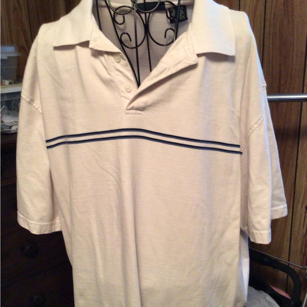 Puritan White and Blue Polo Shirt Classic Style